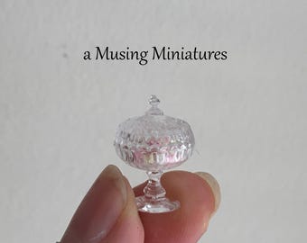 Butter Mints in Covered CandyDish for 1:12 Scale Dollhouse Miniature Candy or Sweets Shop