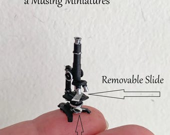 Miniatur-Mikroskop mit abnehmbarem Objektträger für 1:12 Maßstab Puppenhaus Wissenschaftler oder Labor