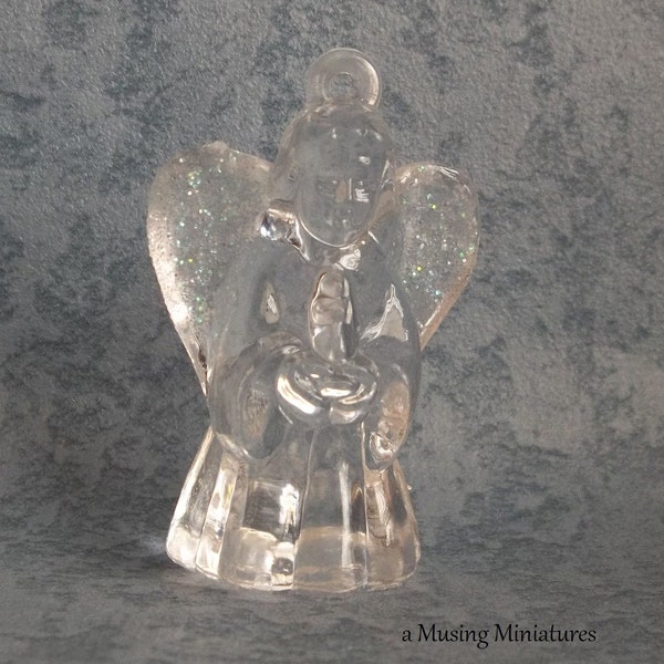 Angel Ice Sculpture for 1:12 Scale Dollhouse Miniature or Fairy Garden Winter Festival