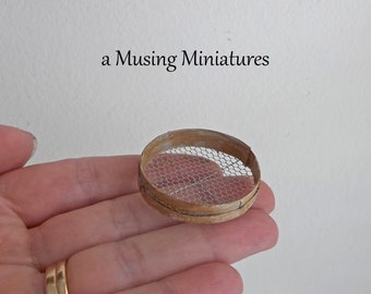 Miniature Primitive Garden Sieve for 1:12 Scale Dollhouse Potting Shed