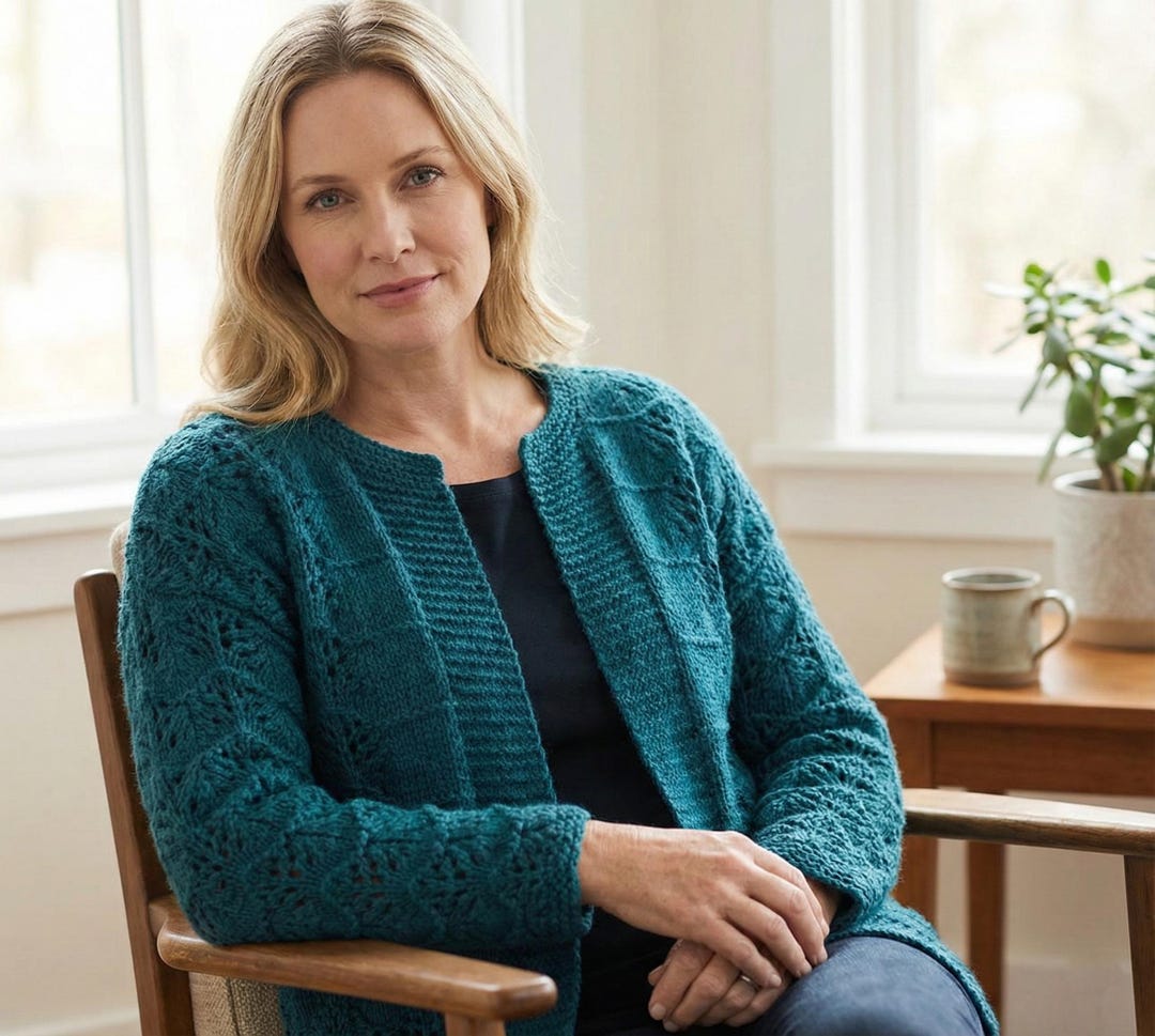 Corran Cardigan Pattern Evergreen Lace Knit Cardigan Pattern, Textured Longline Sweater PDF - Etsy