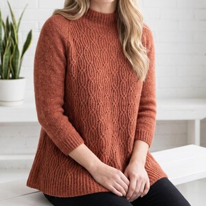 Cable Knit Sweater Tunic Knitting Pattern PDF, Textured Raglan Pullover, Cozy Winter Top (PDF)