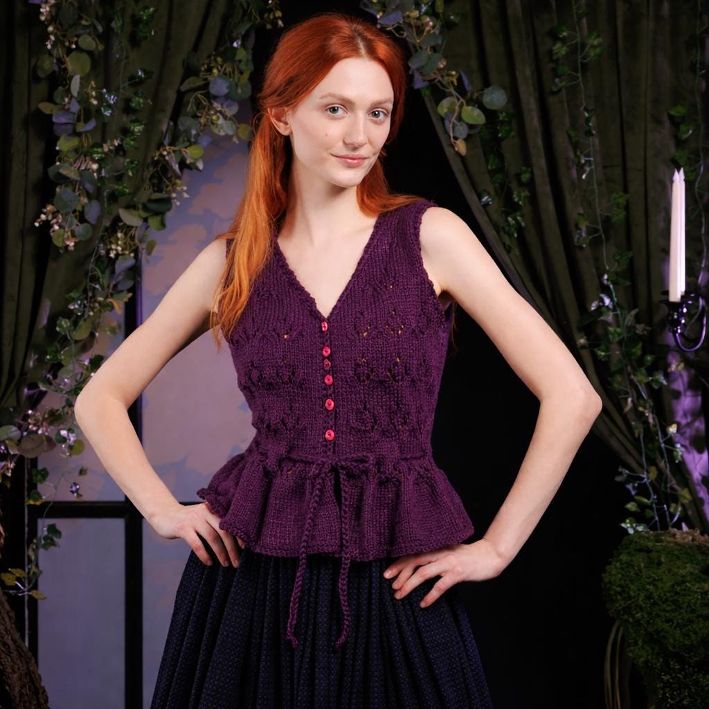 Lace Stitch Cami with Peplum Shape