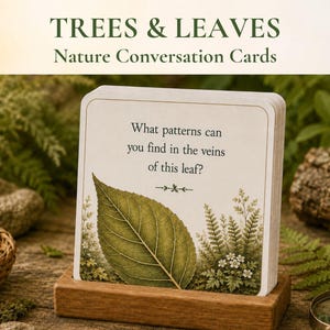 Trees and Leaves Nature Conversation Cards | Printable Homeschool Nature Study  for kids (Digital Download)