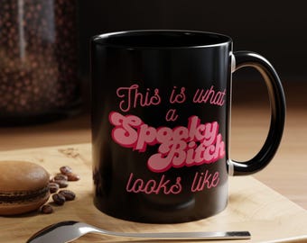 Spooky Bitch Halloween typography Accent Coffee Mug | 11oz 15oz