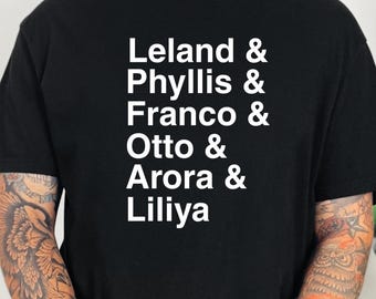 Outlast Trials T-Shirt | Prime Assets Character Names Leland Franco Phyllis Kress Twins Liliya Easterman horror game online Murkoff