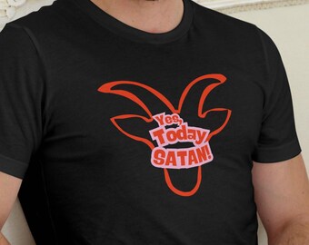 Goat Head 'Yes Today Satan' T-Shirt | Occult Graphic Tee