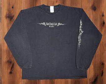 Vintage 90s Hard Rock Cafe Miami Tribal Long Sleeve T-Shirt Mens 2XL