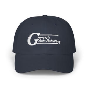 Grumpy's Auto Detailing Dad Cap, Funny Sarcastic Car Enthusiast Hat  (Product 2213 - White Logo)