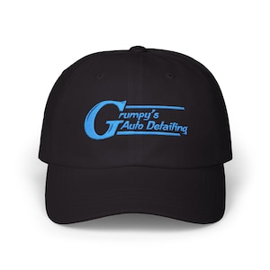 Grumpy's Auto Detailing Dad Cap, Funny Sarcastic Car Enthusiast Hat  (Product 2210 - Blue Logo)