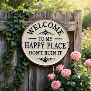 Vintage Round Inspirational Hanging Sign, Rustic Decorative Wall Plaque, Farmhouse Style Wall Ornament for Indoor Outdoor Decoration