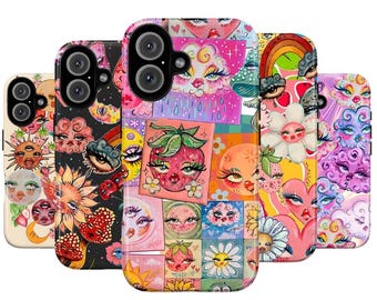 Whimsical Celestial Moon Phone Case for iPhone 17 Air 16 15 14 13 Pro Max Plus | Dreamy Floral Cosmic Art Cover