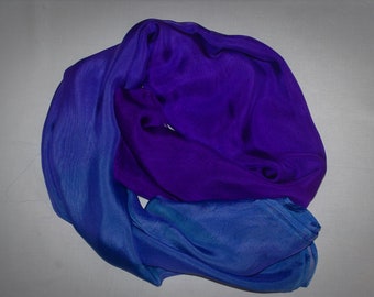Belly Dance Luxe Iridescent Silk Chiffon Purple Blue Ombré IN STOCK