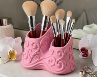 Make-up Pinselhalter, Kokette Vanity Organizer, Feminine Stifthalter, Schreibtisch Organizer, Makeup Aufbewahrungsbecher, Beauty Room Decor, Geschenk für Sie