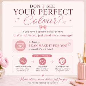 May include: A colour chart displaying nine heart-shaped designs in shades like Pottery Red, Yellow, White, Purple, Pink, Plum, Gold, Pearl White, and Red. Each heart has a textured, striped pattern. The words "Colour chart" are written below.