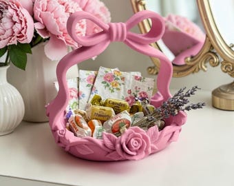Rosa Bogen-Korb, Coquette Vanity Tablett, Blumenrosen-Organizer