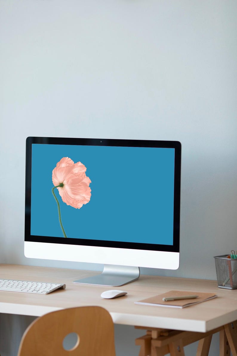 Digital Desktop Wallpaper | Computer Background Art | Poppy - Etsy