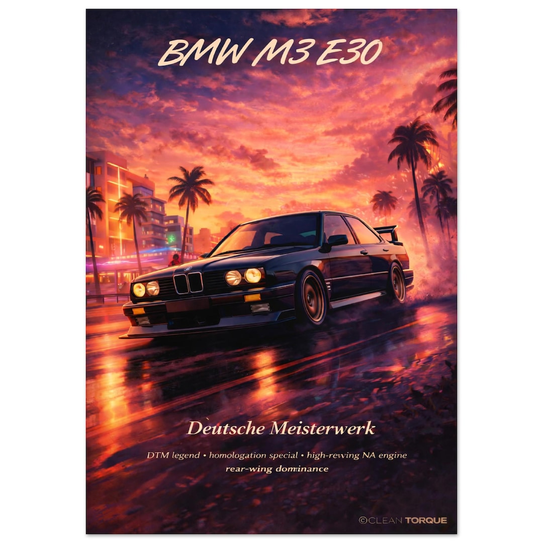 Exclusive BMW M3 E30 Poster by Clean Torque - Wall Art - Etsy