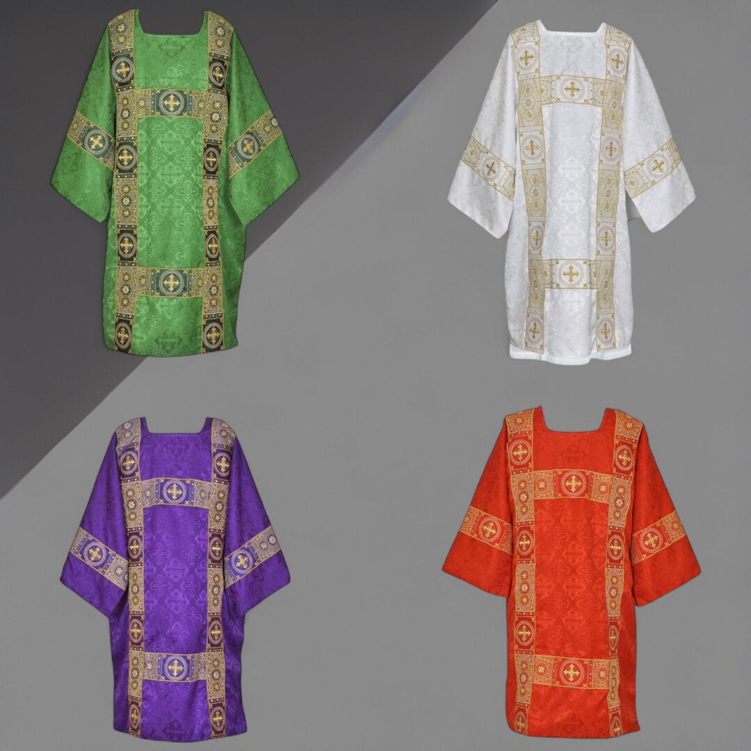 Catholic Deacon Dalmatic Set Church Damask With Gold Embroidered ...