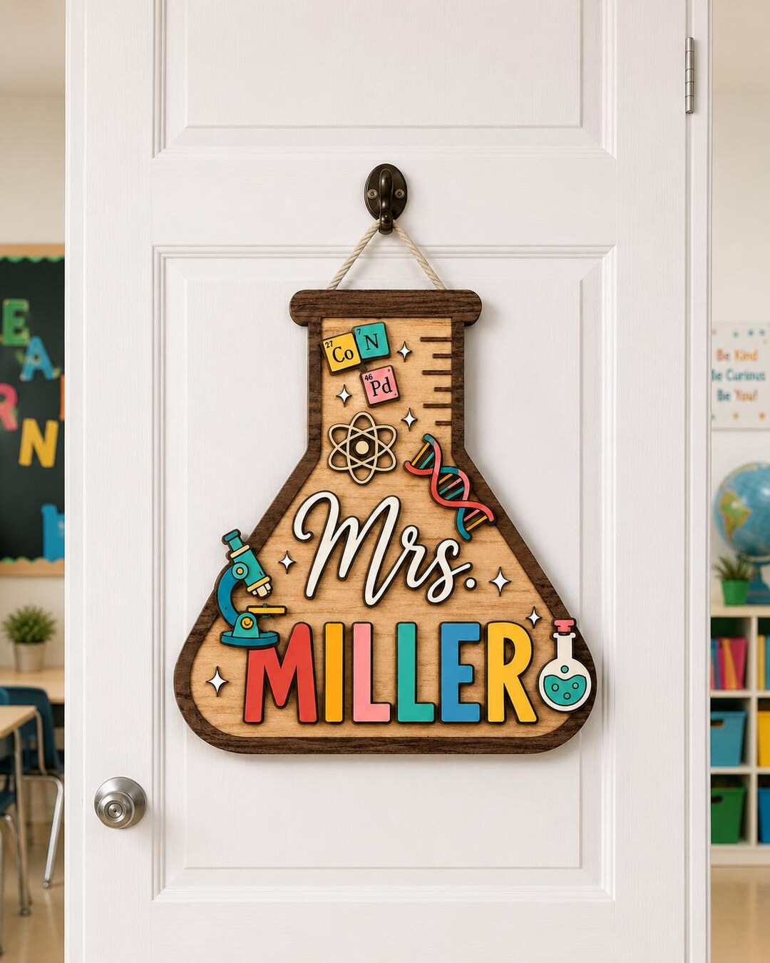 Teacher Gift, Custom 3D Science Teacher Name Sign, Science Classroom ...