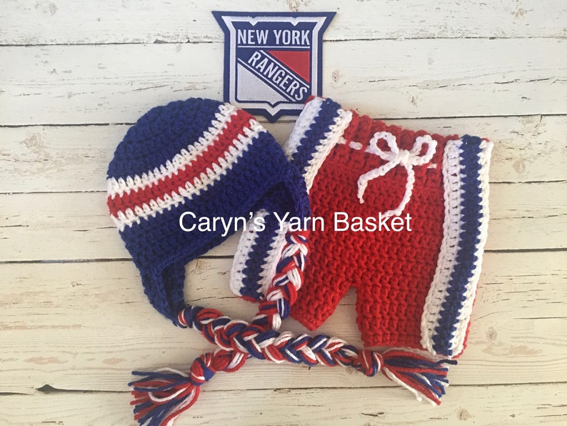 Baby NY Rangers Hockey Crochet Photo Prop Outfit NB 03M Etsy