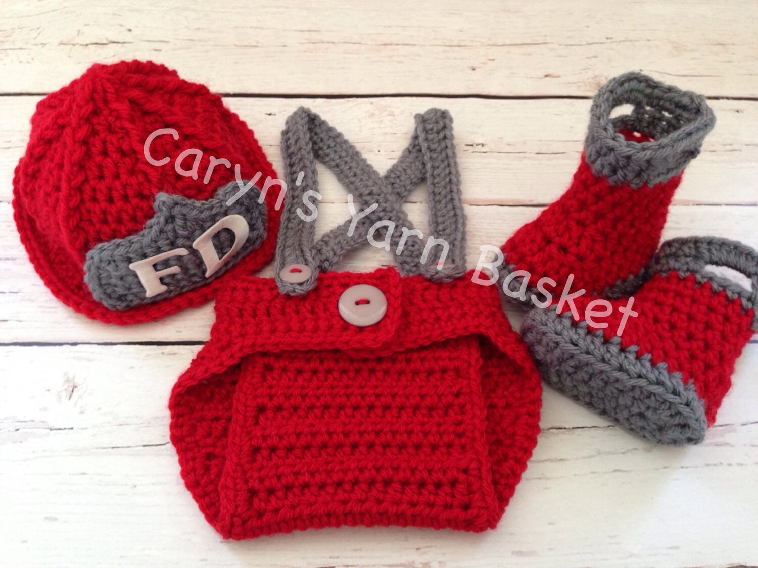 Baby Firefighter Fireman Hat Outfit 4 