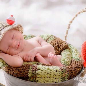 CROCHET PATTERN Fishing Hat & Fish