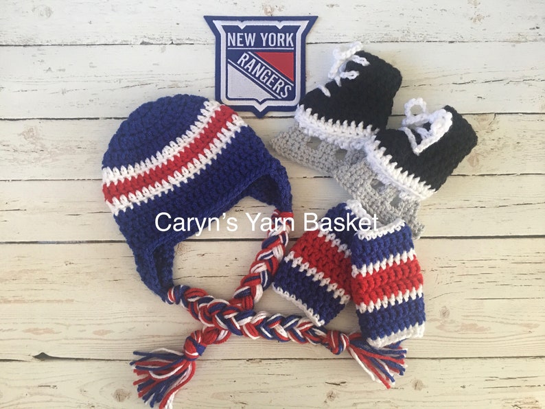 Baby NY Rangers Hockey Crochet Photo Prop Outfit NB 03M Etsy