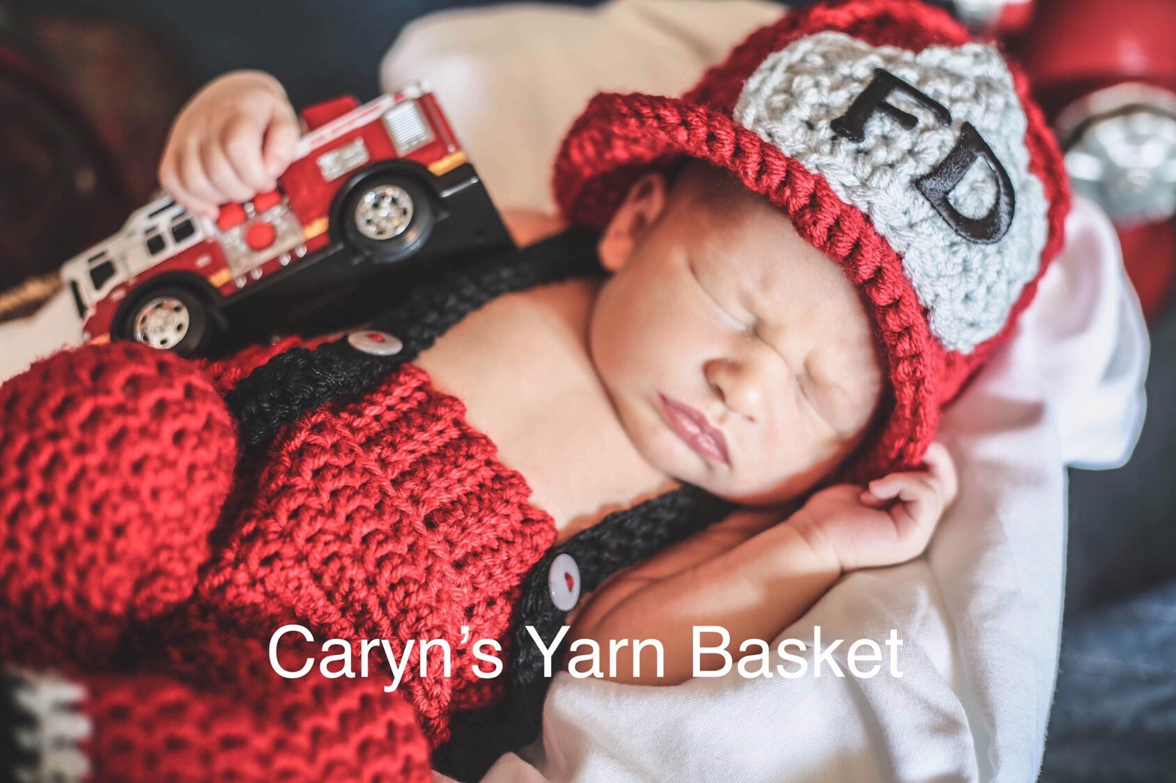 Crochet Firefighter Baby Outfit