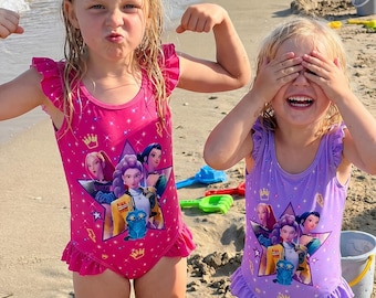 Handmade K-Pop Demon Hunters Swim Suit - Demon Hunters Swim - Rumi Girls Swimsuit