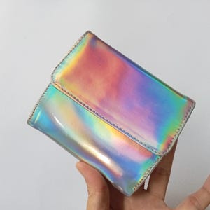 Portefeuille holographique, porte-monnaie irisé, porte-monnaie scintillant