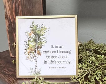 Inspirational Quote gold frame | Fanny Crosby quote