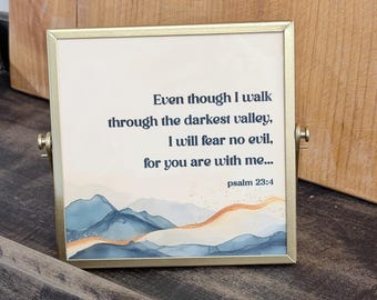 Psalm 23 gold frame | Christian art
