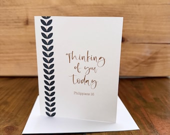 Note Card | Thinking of you today | Philippians 1:6 | Blank inside