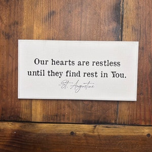 St. Augustine Quote Wood Sign: Christian Home Decor