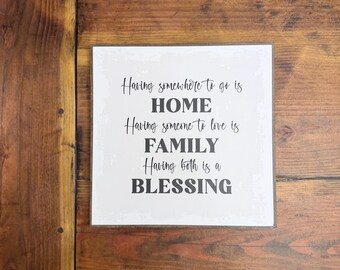 Family Wood Sign | Home | Family | Blessing
