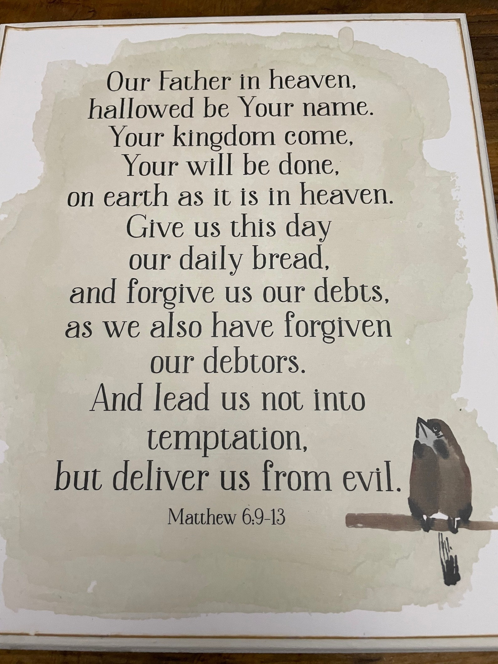 Christian Bible Verse the Lord's Prayer 10x12 Etsy