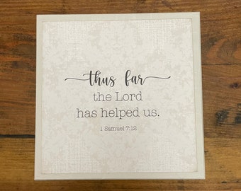 Hand Painted Bible Verse Wood Sign | Christian Art (8x8)