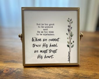 Spurgeon Quote Gold Frame: Christian Trust Gift, Encouragement Sign