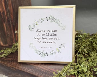 Inspirational Quote gold frame | Helen Keller quote