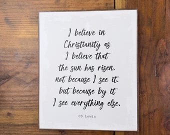 CS Lewis Quote Wood Sign | Christian Gift, Literary Artwork