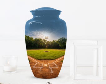 Baseball Stadium Urn For Ashes Dad - Sports Cremation Keepsake Urns For Male