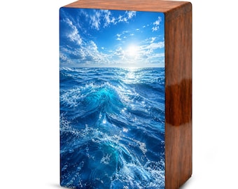 Ocean Wave Urn For Human Ashes - Coastal Cremation Small Urns for Men and Women