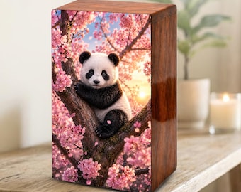 Panda Urn For Human Ashes - Cherry Blossom Keepsake For Male and Female