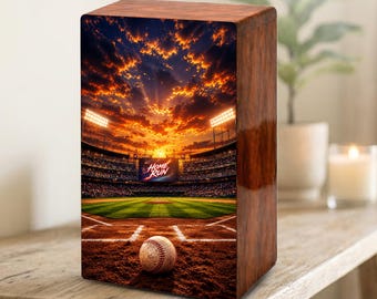 Baseball Urn For Human Ashes Male - Sports Small Memorial Keepsake For Adult Men