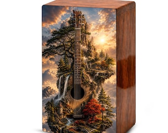Guitar Forest Urn For Human Ashes - Nature Inspired Urns For Men and Women