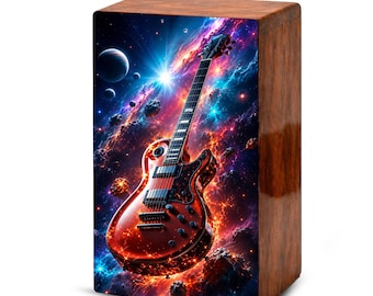 Guitar Urn For Human Ashes - Handmade Cosmic Cremation Urns For Male and Female
