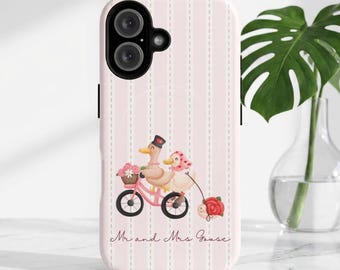 One Silly Goose Phone Case | Mr and Mrs Honeymoon Travel Gift | Cottagecore Just Married Cover Bridal Shower Anniversary Tough Magnetic