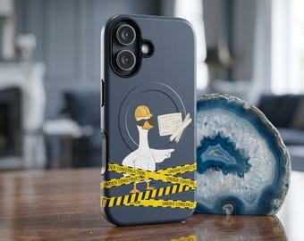 Anniversary Gift for Boyfriend | Construction Goose phone case | Funny Engineer Cover | Tech Tough Magnetic Case Blueprint