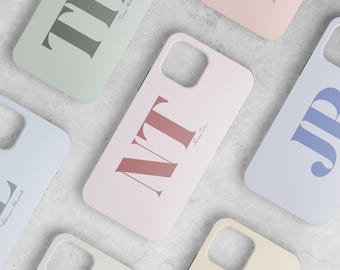 Gift for Boyfriend | Gift for her | Personalized Monogram Tough Phone Case | Minimalist Initial Design, Dual-Layer Protection
